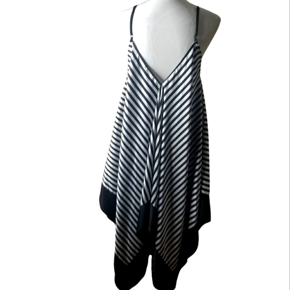 🦋DO+BE Black & White Striped Handkerchief Dress - Picture 3 of 5